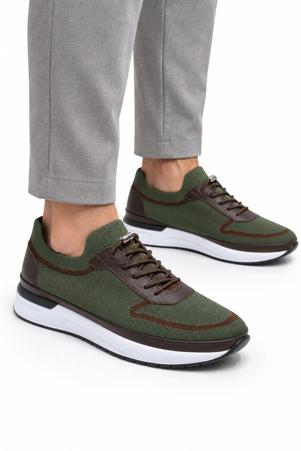 Otranto Triko Erkek Sneaker Günlük Ayakkabı Deri Astarlı — Haki mankende