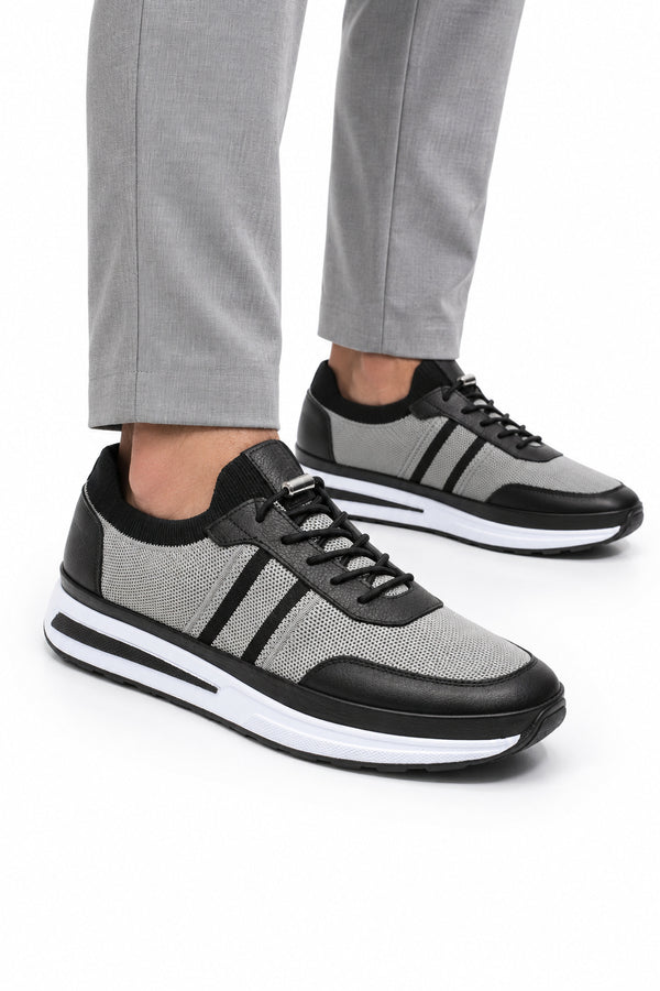Maratea Triko Erkek Sneaker Günlük Ayakkabı Deri Astarlı — Gri mankende
