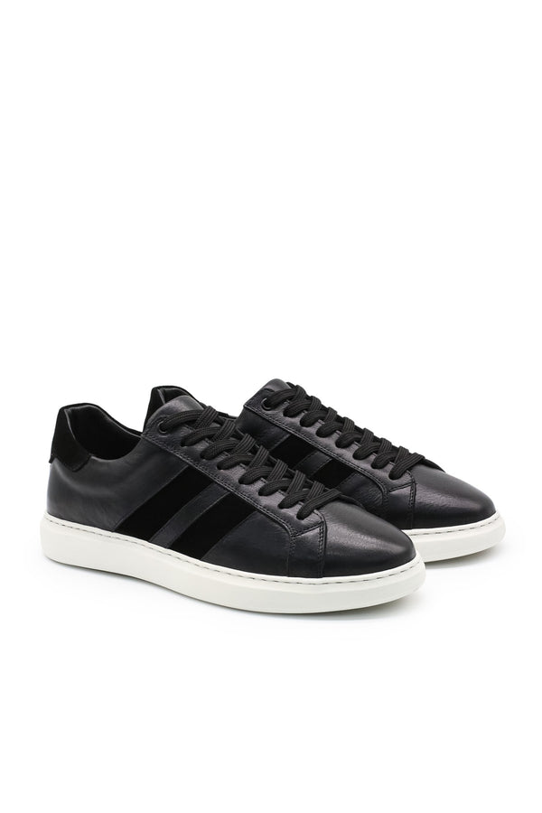 Spello Hakiki Deri Eva Taban Günlük Erkek Sneaker — Siyah