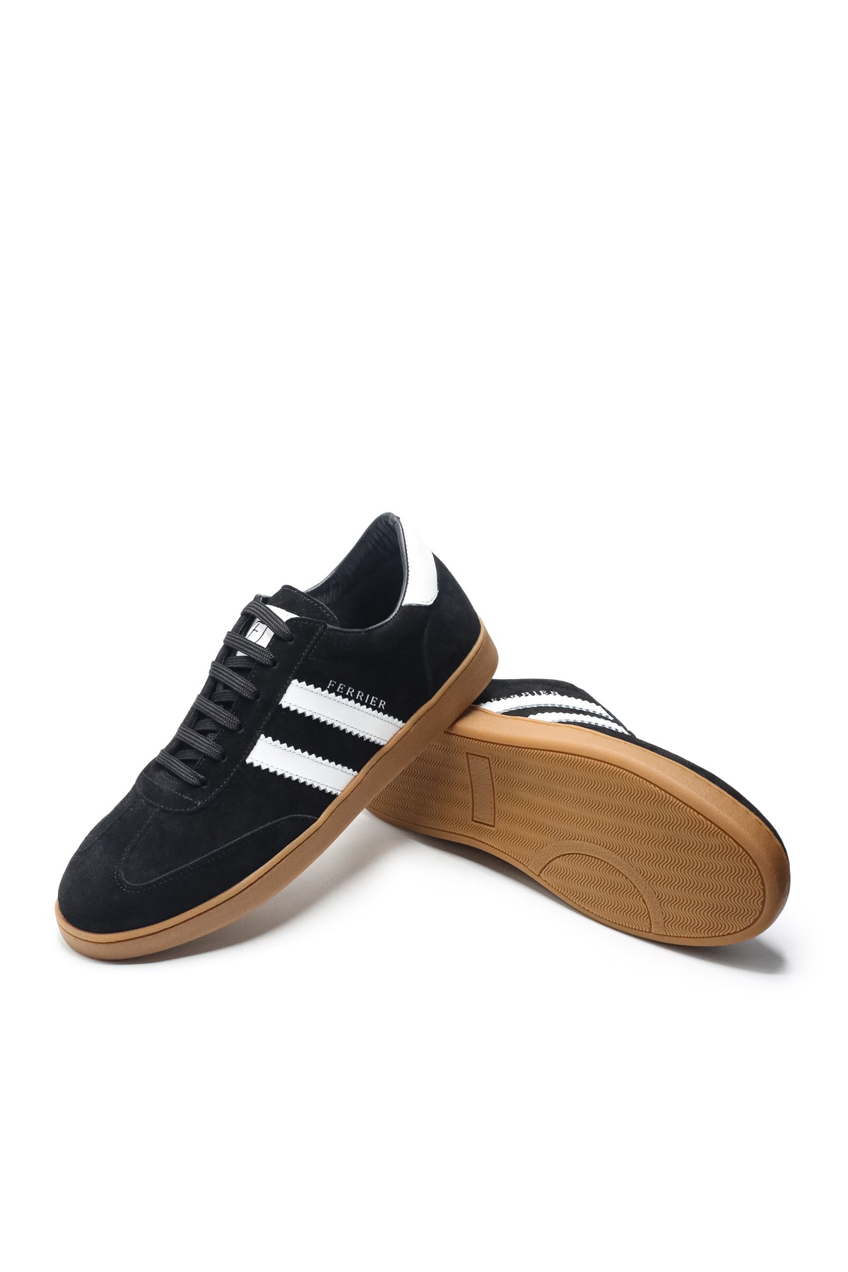 Rimini Hakiki Deri Erkek Sneaker Ayakkabı Kauçuk Tabanlı Dana Astarlı - Siyah Süet