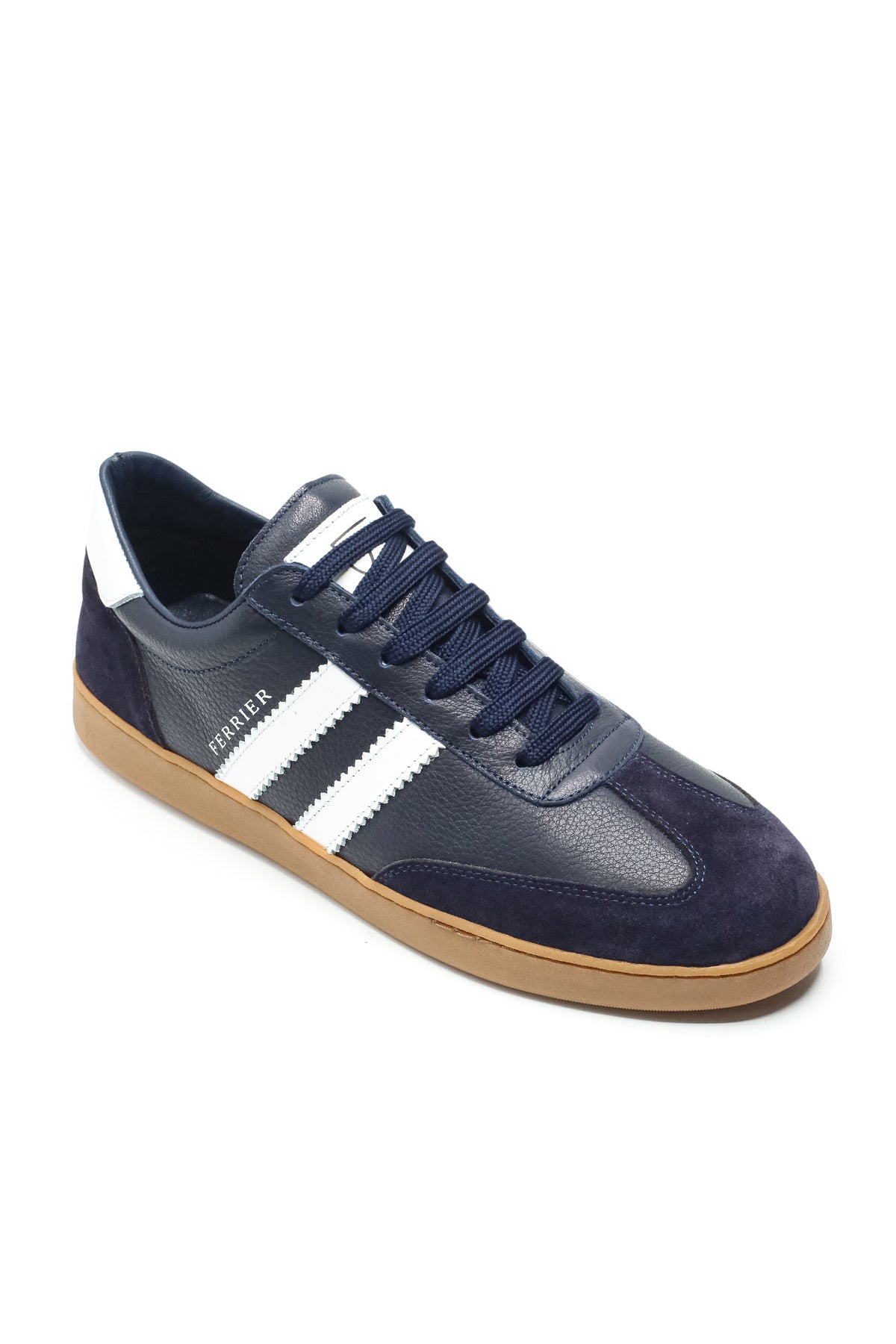 Rimini Hakiki Deri Erkek Sneaker Ayakkabı Kauçuk Tabanlı Dana Astarlı - Lacivert
