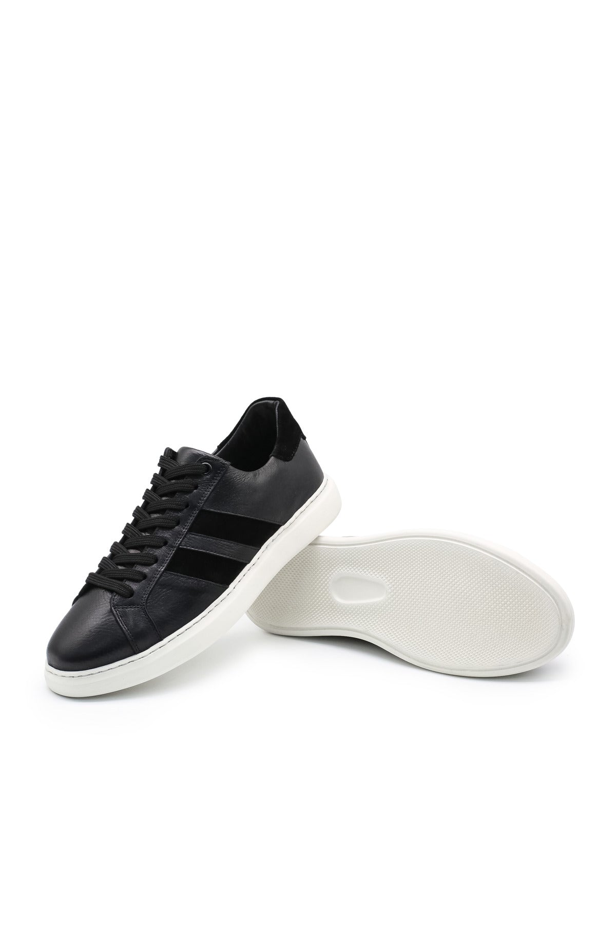 Spello Hakiki Deri Eva Taban Günlük Erkek Sneaker - Siyah