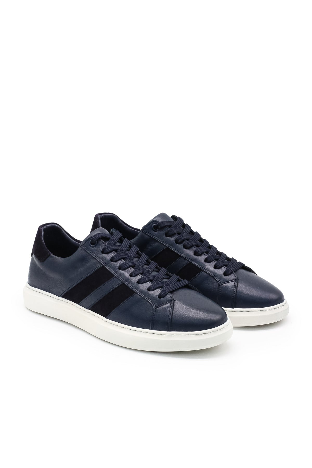 Spello Hakiki Deri Eva Taban Günlük Erkek Sneaker - Lacivert