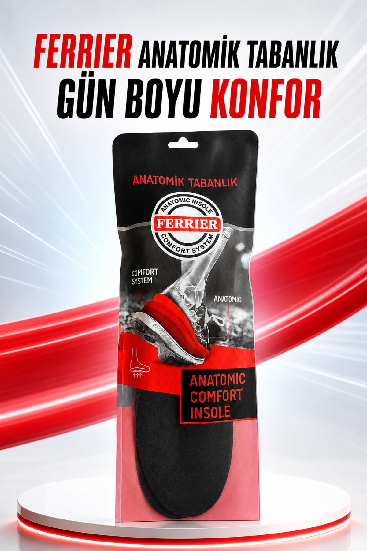 Anatomik Konfor Tabanlık Kesilebilir 36-42 Numara Hafızalı Ayakkabı İç Tabanı - 
