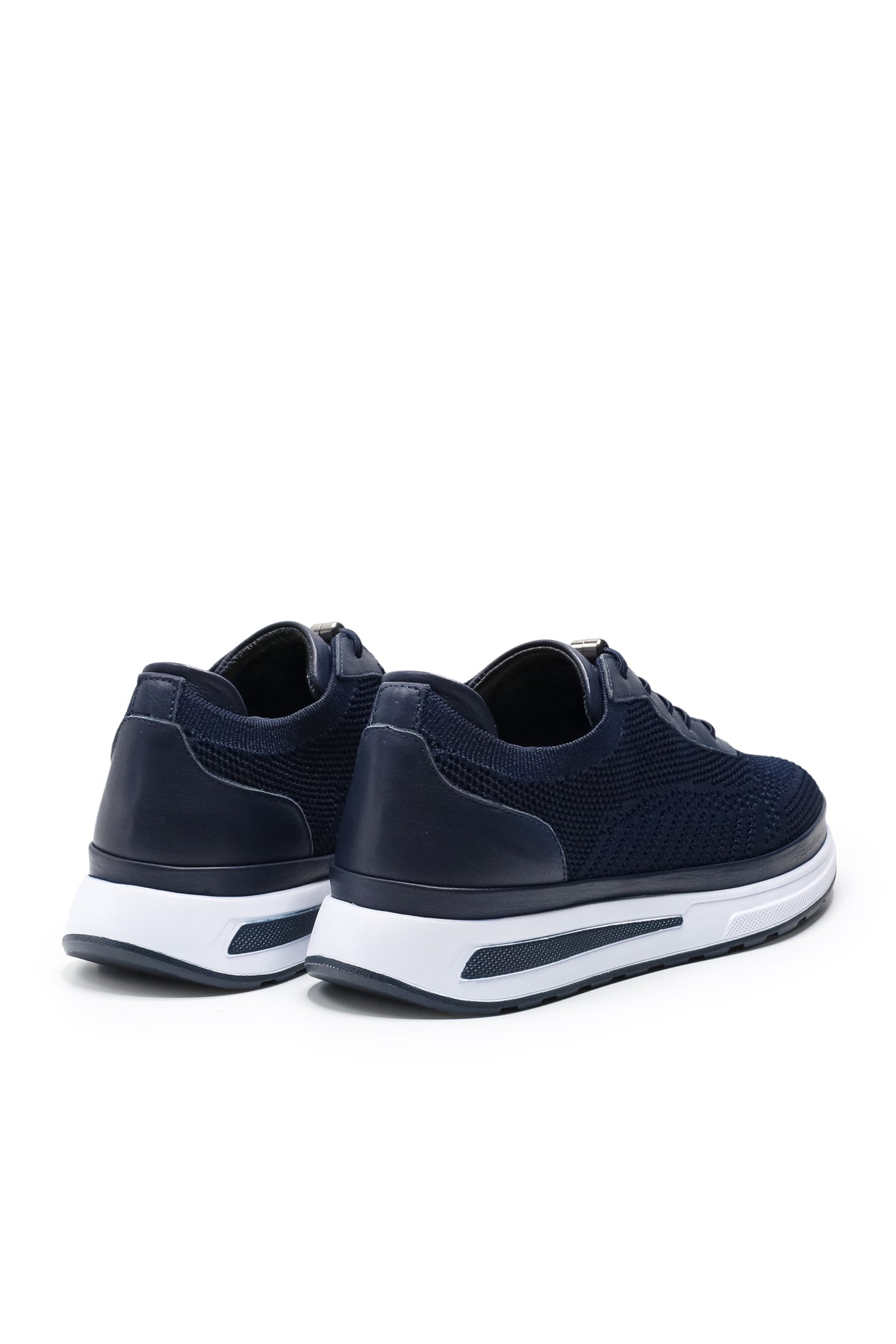 Gaeta Triko ve Hakiki Deri Erkek Sneaker Ayakkabı - Lacivert