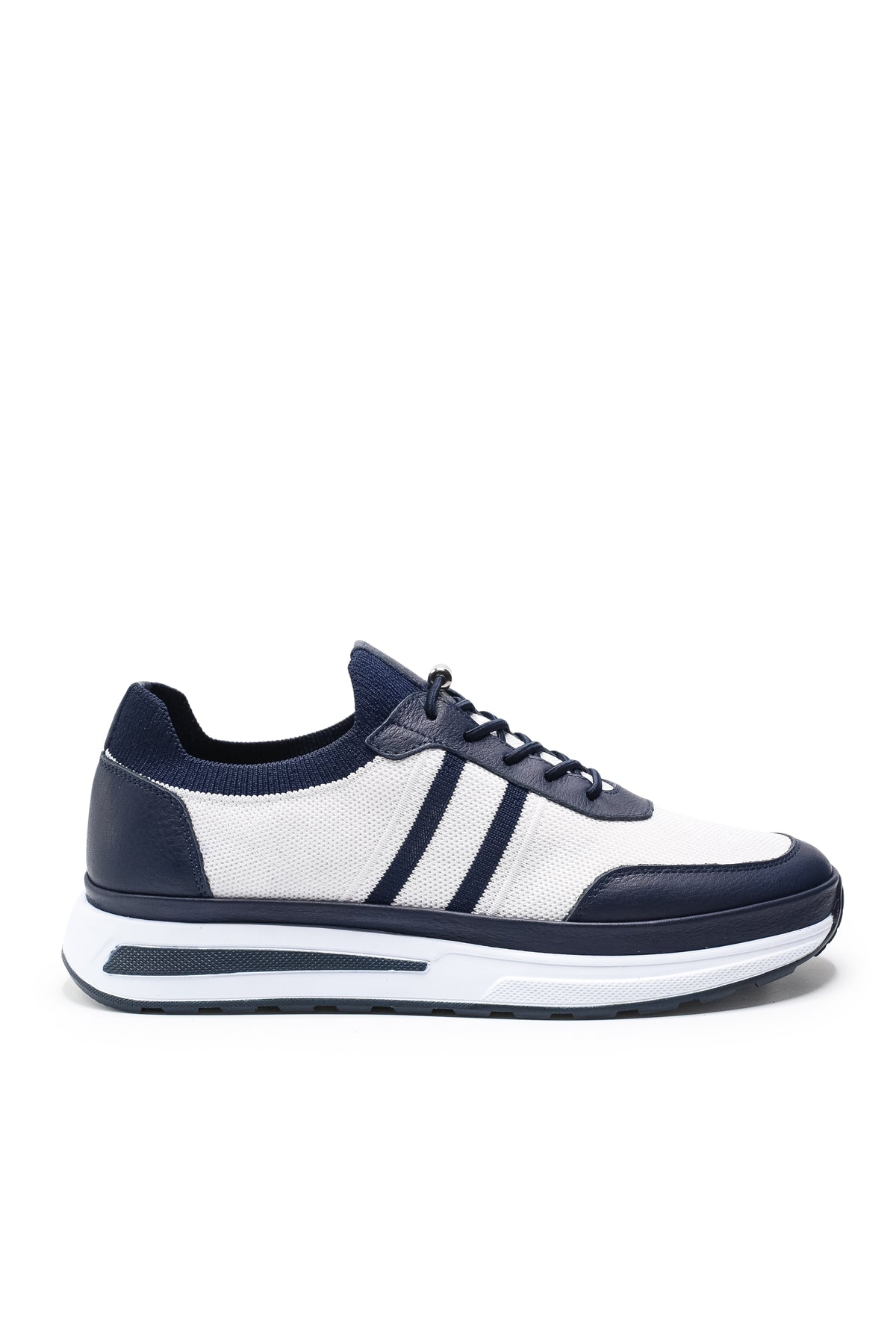 Maratea Triko ve Hakiki Deri Erkek Sneaker Ayakkabı - Beyaz