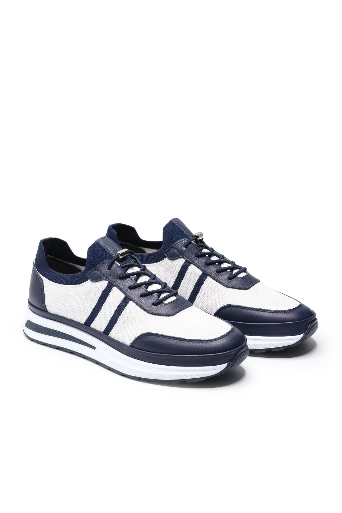 Maratea Triko ve Hakiki Deri Erkek Sneaker Ayakkabı - Beyaz