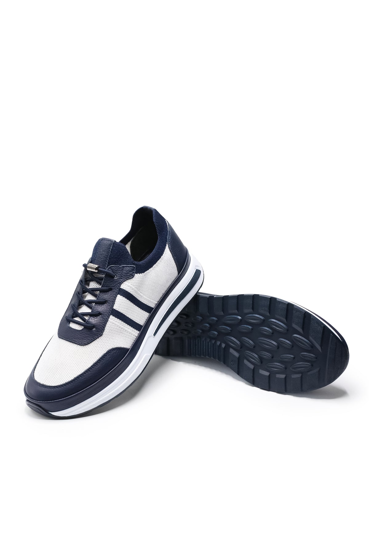 Maratea Triko ve Hakiki Deri Erkek Sneaker Ayakkabı - Beyaz