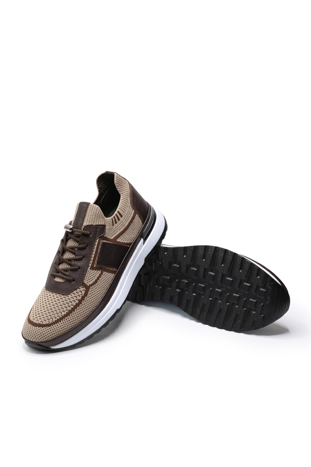 Altea Triko ve Hakiki Deri Erkek Sneaker Ayakkabı - Bej
