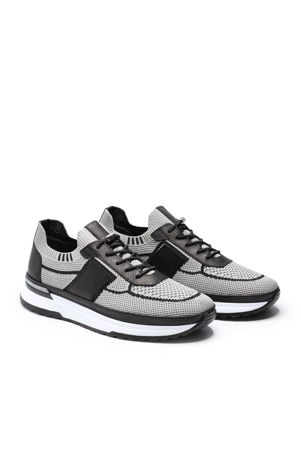 Altea Triko ve Hakiki Deri Erkek Sneaker Ayakkabı - Gri