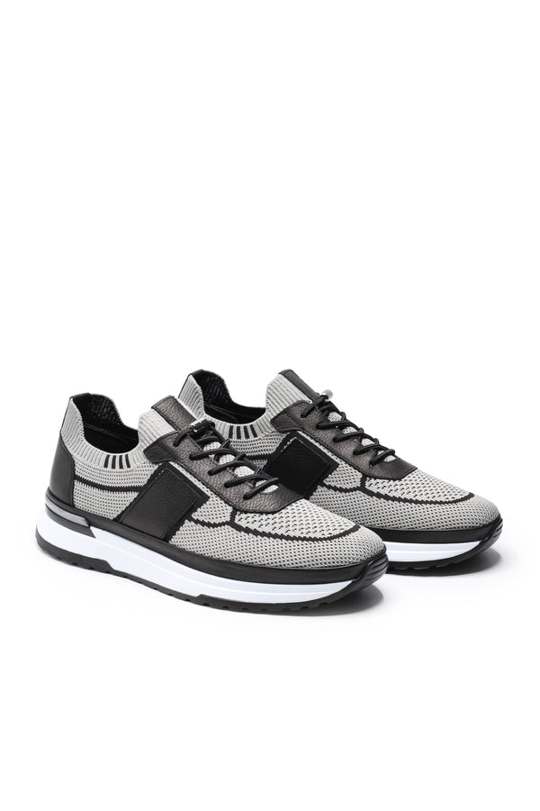 Altea Triko ve Hakiki Deri Erkek Sneaker Ayakkabı — Gri