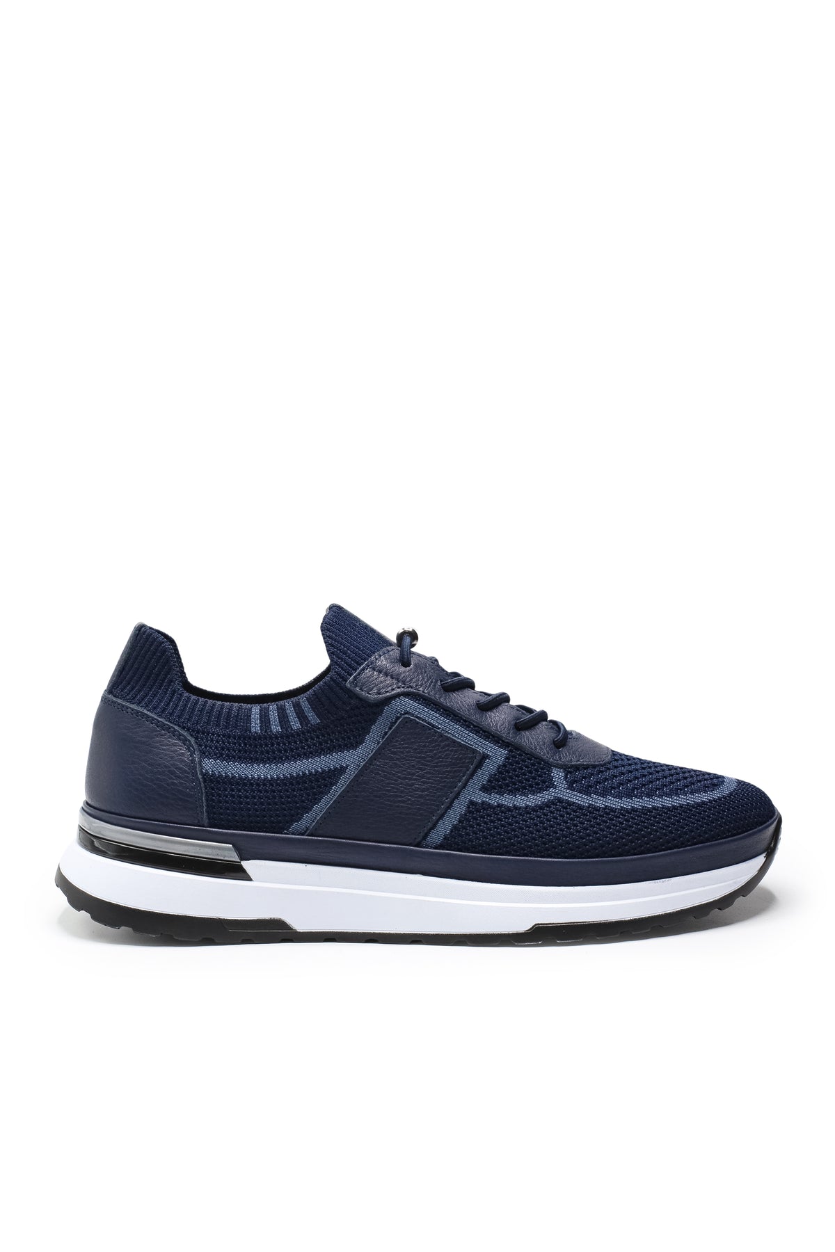 Altea Triko ve Hakiki Deri Erkek Sneaker Ayakkabı - Lacivert Mavi
