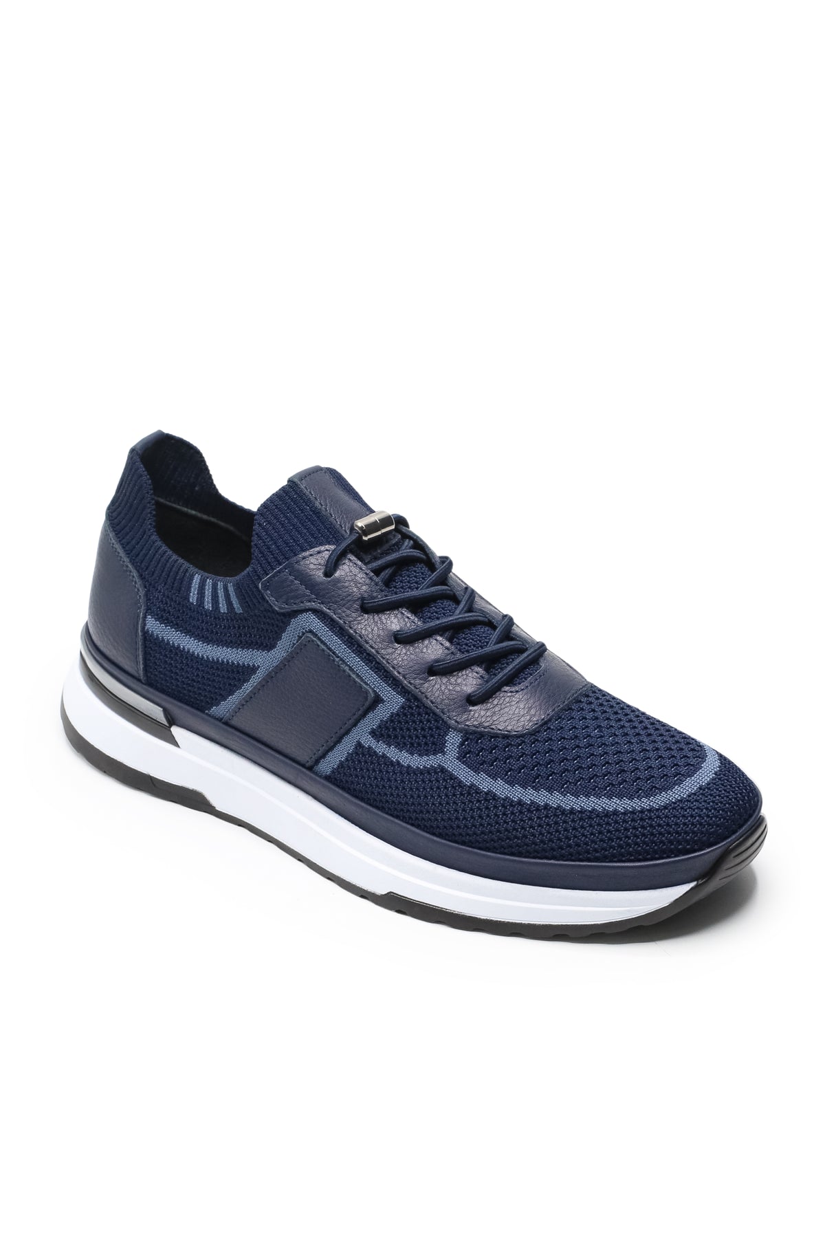 Altea Triko ve Hakiki Deri Erkek Sneaker Ayakkabı - Lacivert Mavi