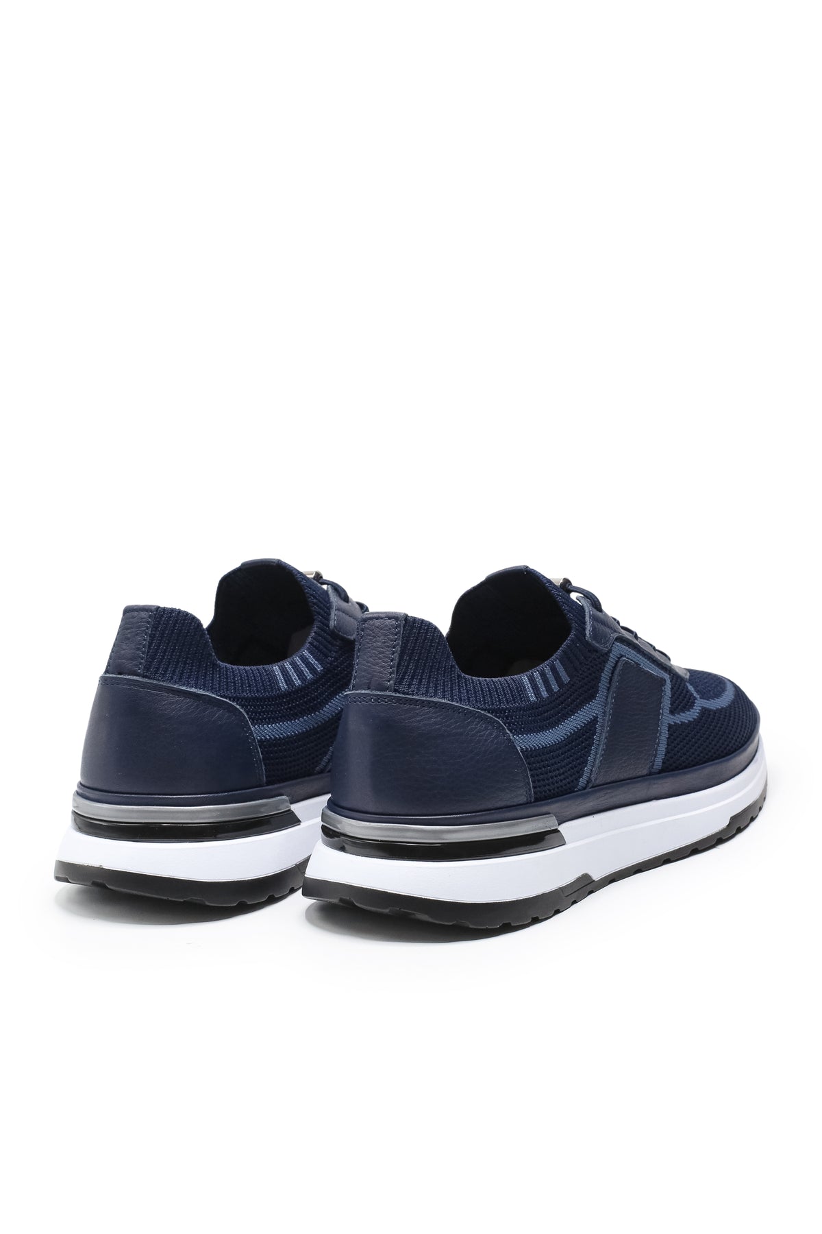 Altea Triko ve Hakiki Deri Erkek Sneaker Ayakkabı - Lacivert Mavi