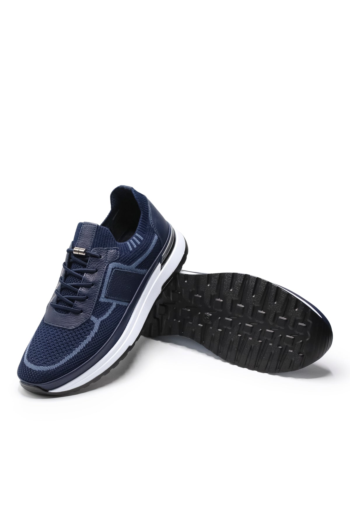 Altea Triko ve Hakiki Deri Erkek Sneaker Ayakkabı - Lacivert Mavi