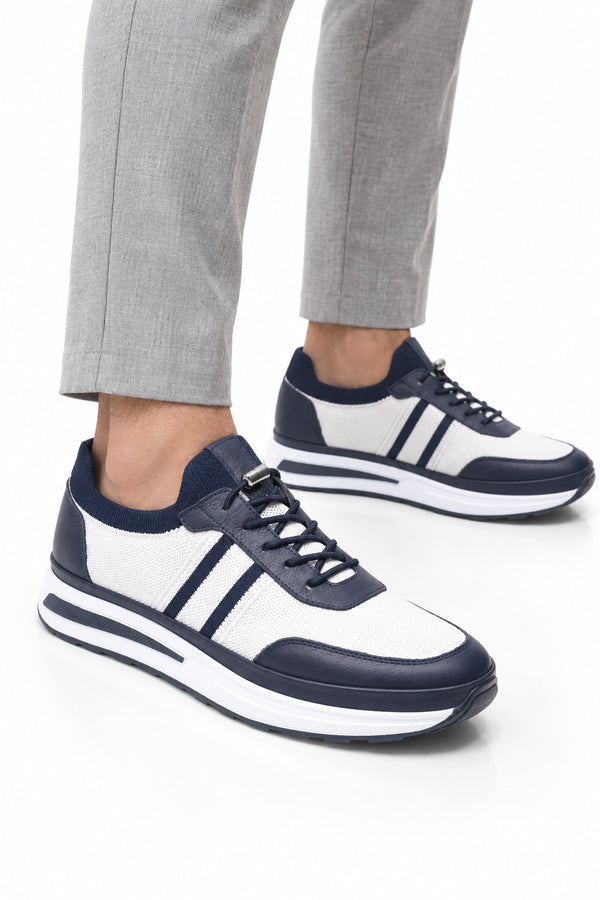 Maratea Triko Erkek Sneaker Günlük Ayakkabı Deri Astarlı — Beyaz mankende