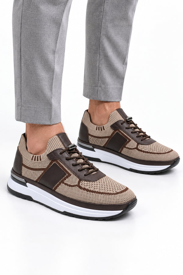 Altea Triko Erkek Sneaker Günlük Ayakkabı Deri Astarlı — Bej mankende