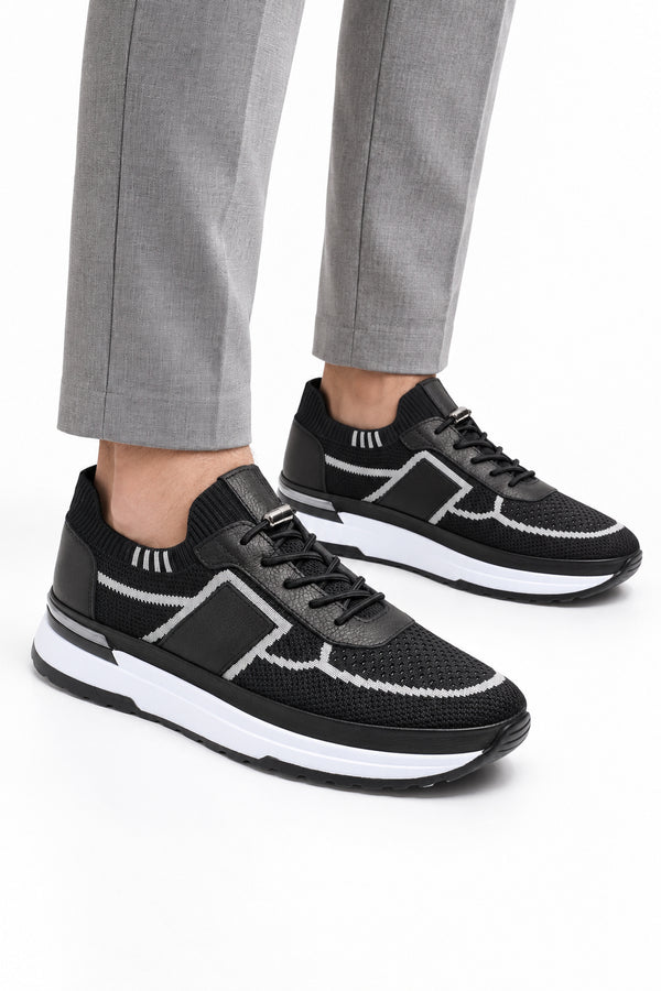Altea Triko Erkek Sneaker Günlük Ayakkabı Deri Astarlı — Siyah mankende